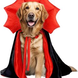 Golden Retriever Halloween Costume, Extra Large Dog Vampire Cape Cloak for Great Dane German Shepherd, Big Dog Halloween Costumes XL(Vampire,XL) Amazo