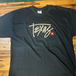 Black Texas Travel Tourist Embroidered T-shirt Size XL