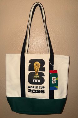 OFFICIAL LICENSED FIFA WORLD CUP 2026 GOLD LOGO HEAVY DUTY CANVAS TOTE BAG NEW