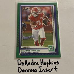 DeAndre Hopkins Baltimore Ravens All-Pro WR Donruss Short Print Insert Card. 