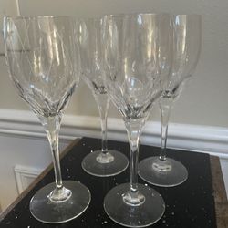 Noritake Moon dust Wine Glass Cut Glass Stemware Vintage , Set of 4