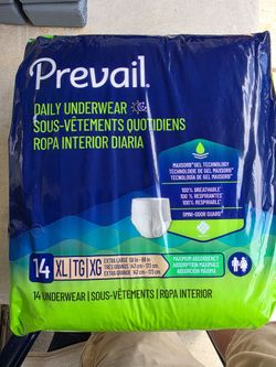 Prevail daily underwear  XL  14 count