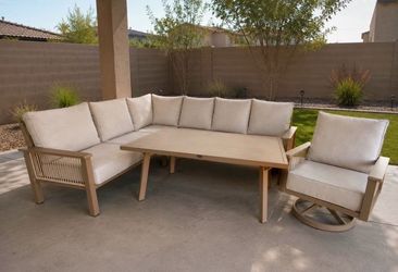 *New In Box Patio Furniture* Aluminum Patio Sectional W/Swivel Chair
