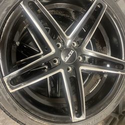18 Inch Black 5 Spoke Rims And Tires 