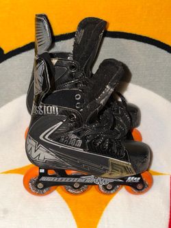 Mission Axiom Roller Hockey Youth Boys Size 3 Skates Used Pre Owned As Is Y-L Chassis