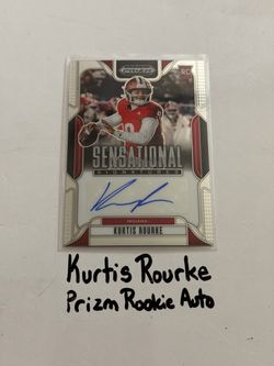 Kurtis Rourke San Francisco 49ers QB Prizm Short Print Autograph Insert Rookie Card.