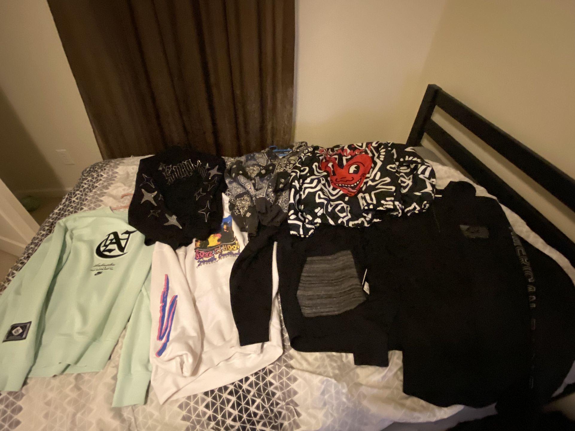 Large And Medium Hoodies The One With The Crystals On It Is 50 And The Nike One Is 30 And So Is The One With The Heart On The Back And The Hooey Is 40