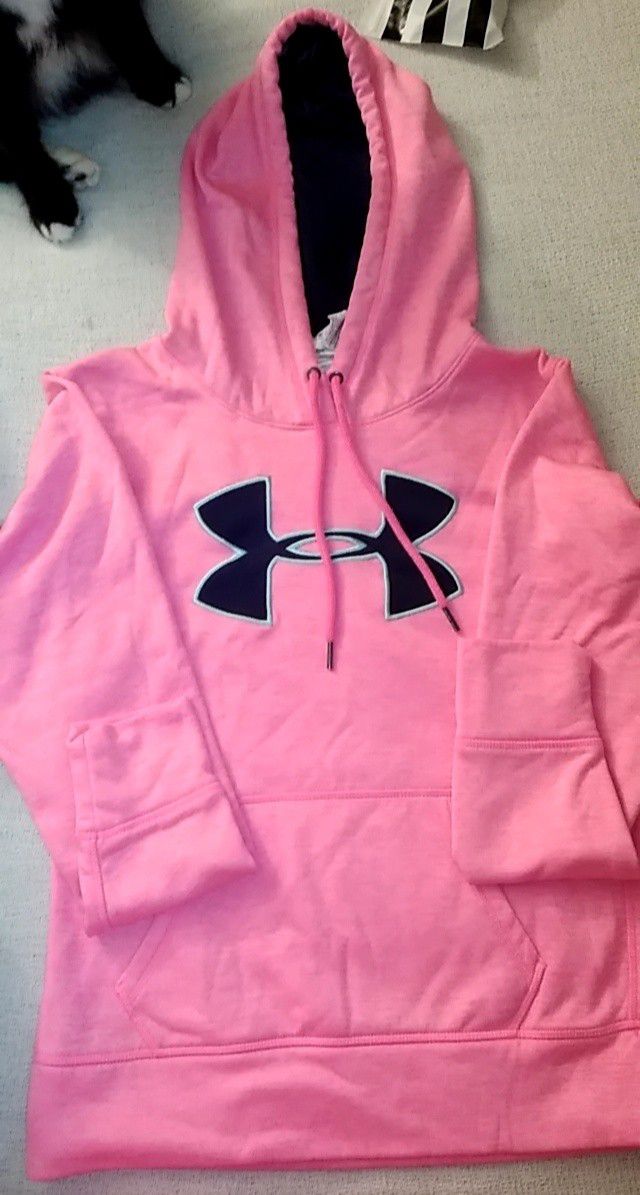 Neon pink under armour hoodie