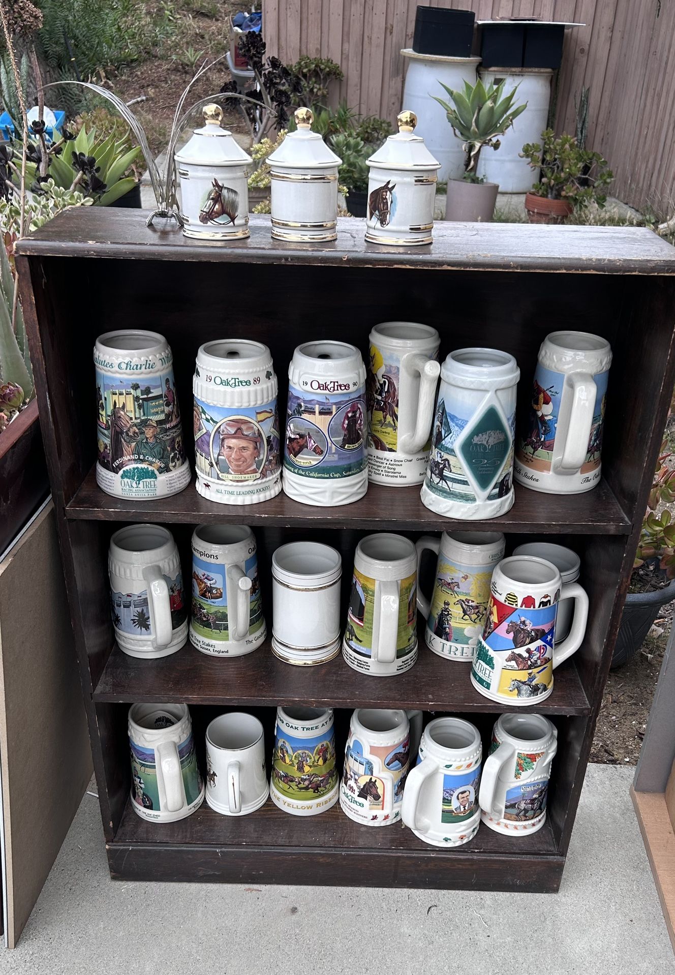 OAK TREE SANTA ANITA PARK VINTAGE BEER STEIN LOT OF 16