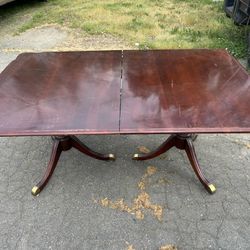 Six chair solid wood dining table (with leaf )