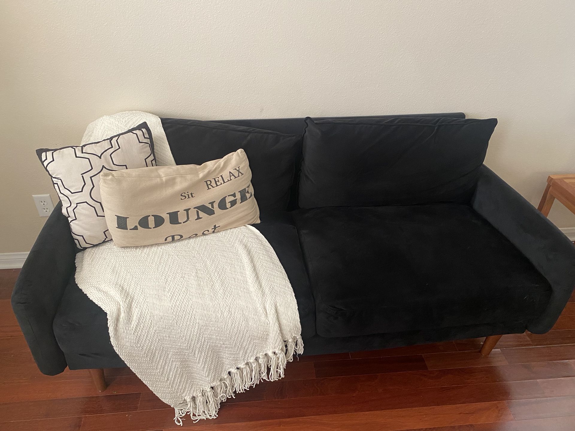 Black Mid Century Modern Sofa