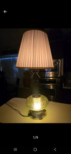 Beautiful green glass table lamp