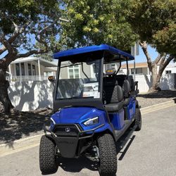 2026 GEN 2 Bintelli Nexus 6-Passenger Lifted 72-Volt Lithium Street Legal LSV Golf Cart in Metallic Gloss Blue w/All Black High Back Seats 