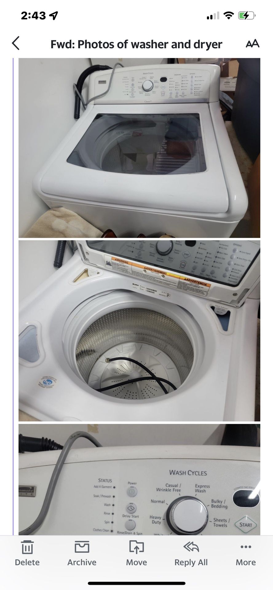 Washer And Dryer,   Kenmore 