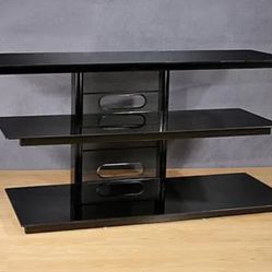 High Gloss Black Flat Panel TV A/V System