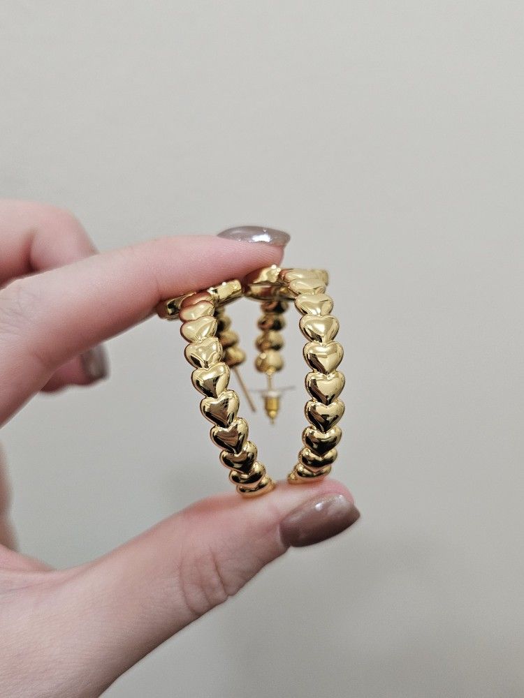 Vintage Gold Plating Crystal Hoops Chrsitmas Gifts 