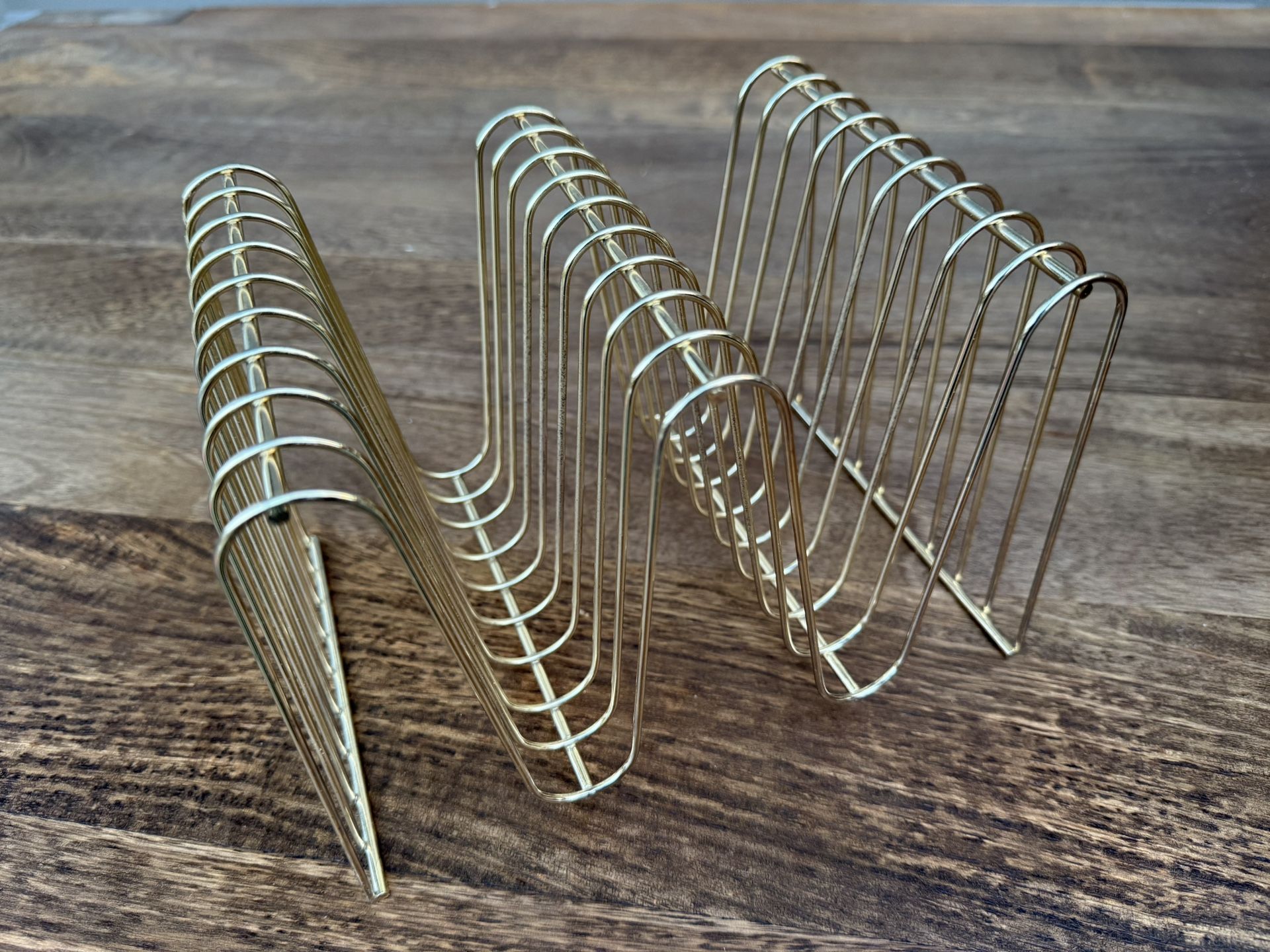 Gold Tone Metal File, Letter, Mail Organizer, Sorter | Napkin Holder