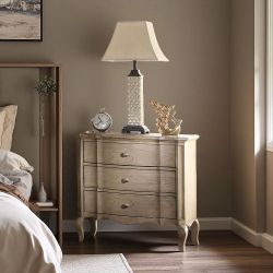 30" Antique Taupe Wooden French Country Nightstand / Side Table (Chelmsford by Acme Furniture) [NEW IN BOX]  **Retails for $697  <No Assembly Req> 