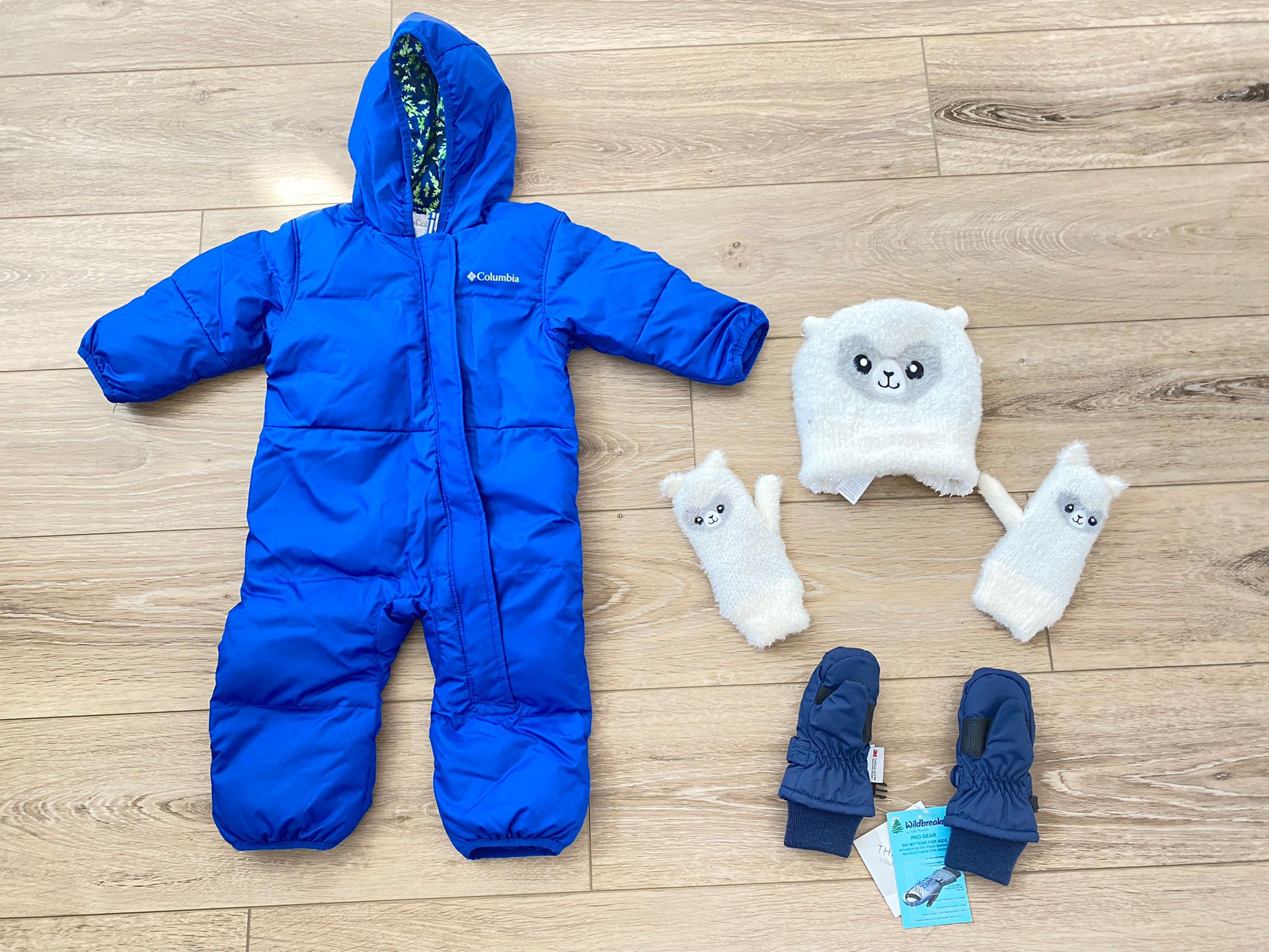 Columbia Snowsuit, Beanie, Mittens