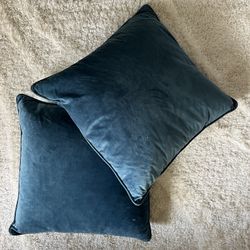 Velvety Blue Pillows (set of 2)
