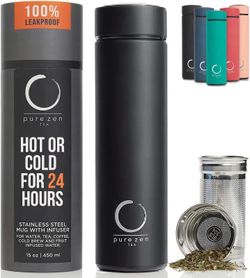 Pure Zen Tea Stainless Steel Tumbler with Infuser
