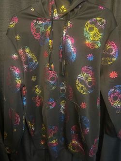 Multi colored skull hoodie