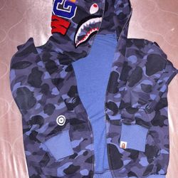 Navy Blue Bape Zip Up