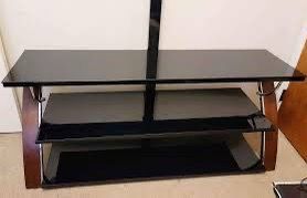 Free Partially disassembled Z-Line Designs Tempered Glass and Metal TV Stand