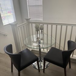 Modern Bistro Table + 2 Accent Chairs Set – Brand New