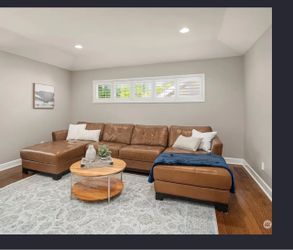 Brown Leather Sectional Sofa with Chaise