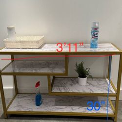  Console Table Gold&White
4-Tier Storage Shelves Entryway Table Hallway Tables for Living Room