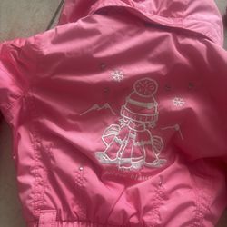 Poivre Blanc Ski Suit Barbie pink snowsuit fur jacket coat onesie logo pantsuit 