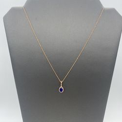 MOTHER’S DAY!! 10KT/ 14KT ROSE GOLD CHAIN& CHARM W/ CZS 2.1GR