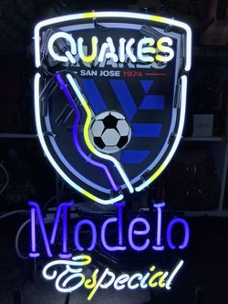 NOS NEVER MOUNTED SAN JOSE SOCCER TEAM QUAKE MODELO NEON LIGHT
