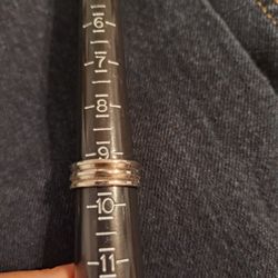 Mens Stainless Steel Size 9.5 Ridged Ring