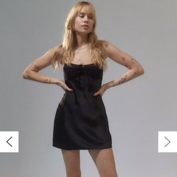 🖤 New Urban Outfitters Black Satin Mini Dress ✨ Slip Dress Size XS 