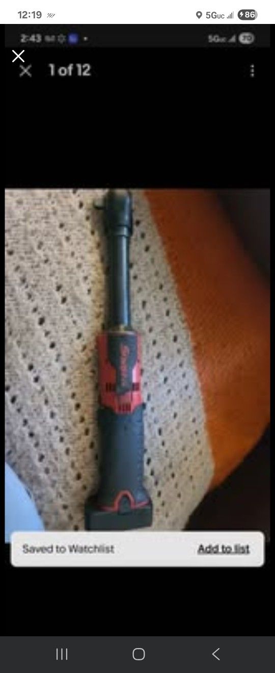 Snap On Cordless 3/8 Extended Reach Ratchet CTR761
Works perfectly in every way
tool only