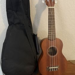 Wooden Ukulele With Case