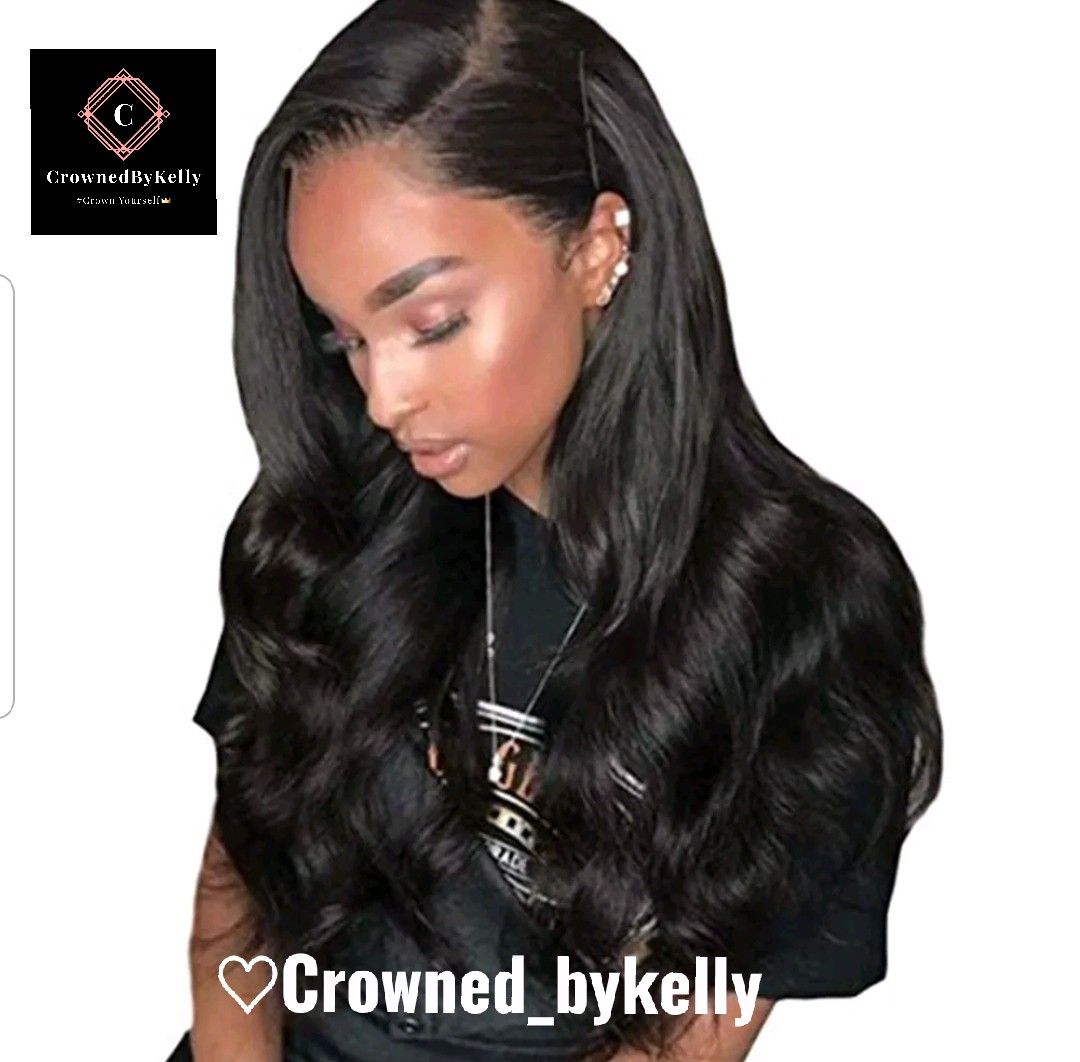 naural black synthetic humn hair fiber heat resistant lace front wig $73.00