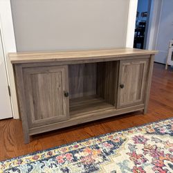 Sauder County Line Panel TV Stand, For TVs up to 47”, Salt Oak finish 