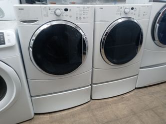 Kenmore HE2 front load washer and dryer set on pedestals - Free delivery
