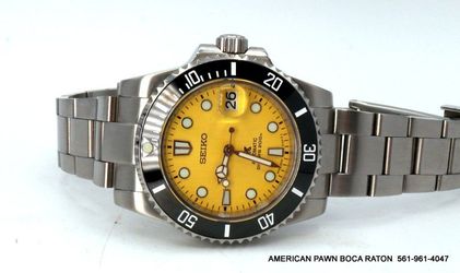 Seiko Automatic Watch 40mm Yellow Dial NH35 Oyster Stainless Steel  Watch 