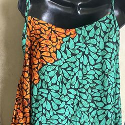 African Ankara Cotton spaghetti Strap Summer Dress