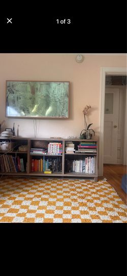 Handwoven wool mortician checkerboard rug