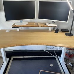 Herman miller Jarvis Stand up Desk, Bamboo With White Legs