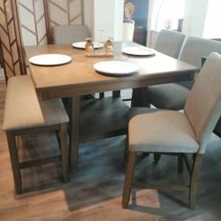 Manning Brown Counter Height Set(Dining table and Ch