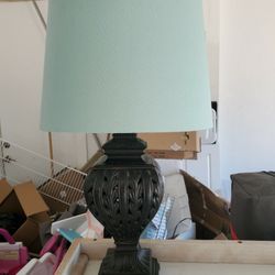 Vintage Lamp With Blue Shade