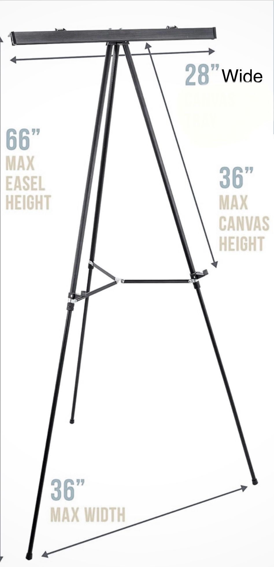 Easel For Floor/Tabletop w/Top Clip To Holds Chart, Flip Pad, Poster board, Painting. Adjustable Height Telescoping Aluminum Hold 25 Pounds