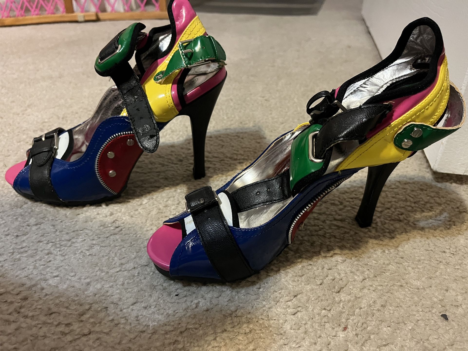 4in Multi Color heels 