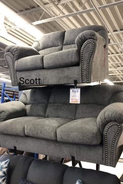 Allmaxx pewter 2024 sofa and loveseat